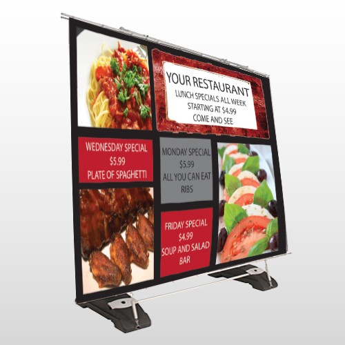 Restaurant Specials 370 Exterior Pocket Banner Stand