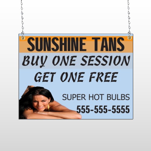 Sunshine Tans 297 Window Sign
