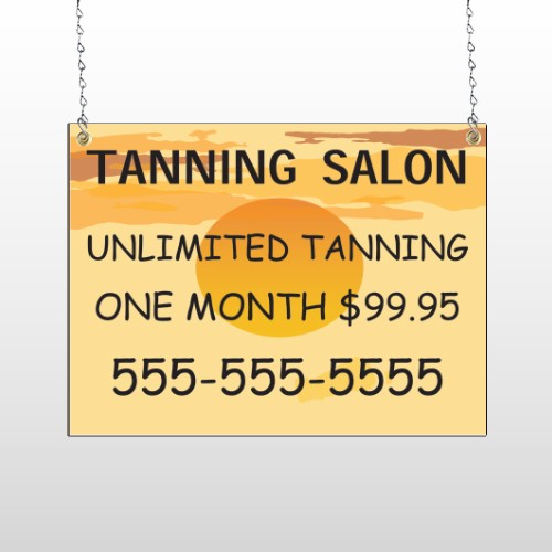 Tanning Sun 296 Window Sign
