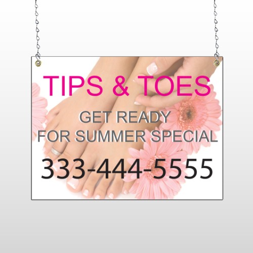 Tips & Toes 488 Window Sign