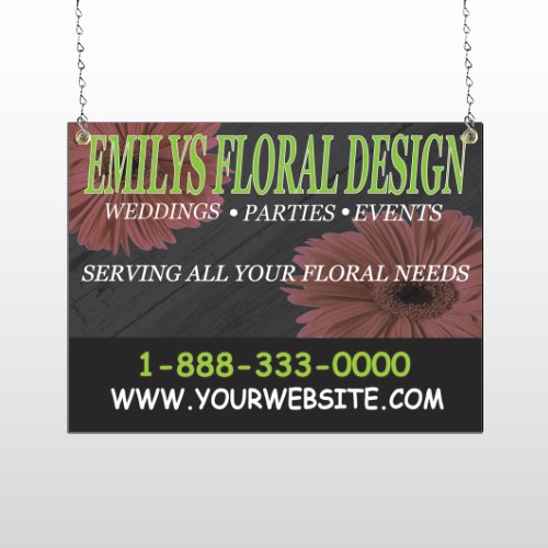 Black And Floral 496 Window Sign