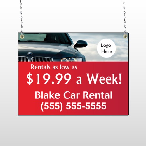 Car Rental 112 Window Sign