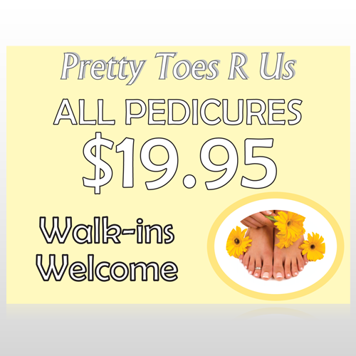 Yellow Pedicure 294 Site Sign