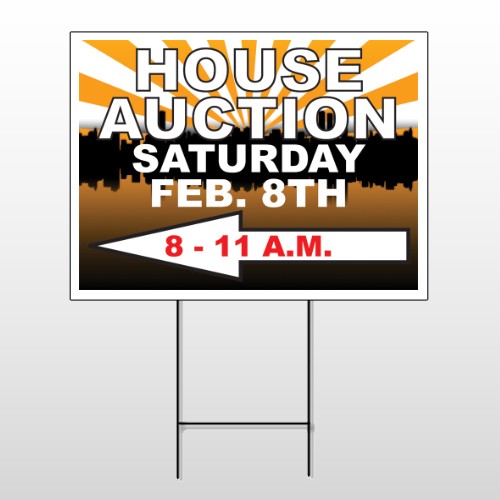 Auction Left Arrow 716 Wire Frame Sign
