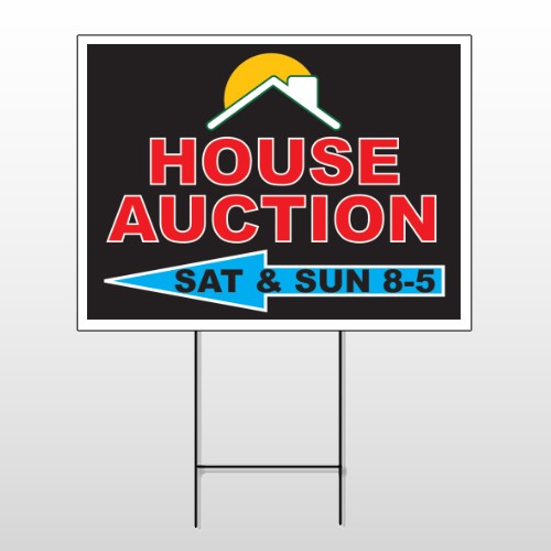 Auction Left Arrow 728 Wire Frame Sign