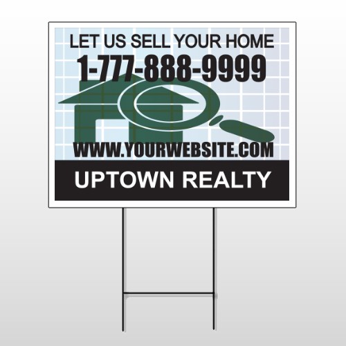 House Magnified 854 Wire Frame Sign