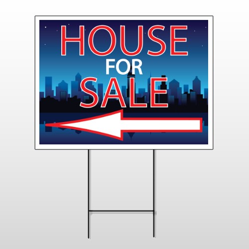 House Rent Night City 712 Wire Frame Sign