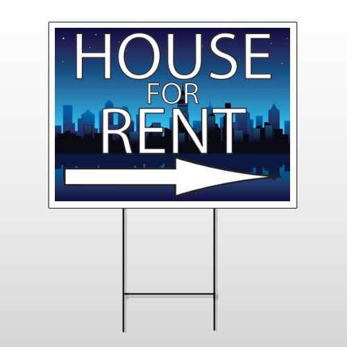 House Rent Night City 711 Wire Frame Sign
