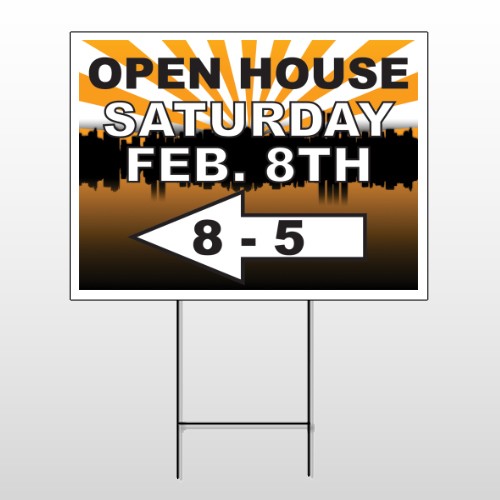 Open Left Arrow 714 Wire Frame Sign