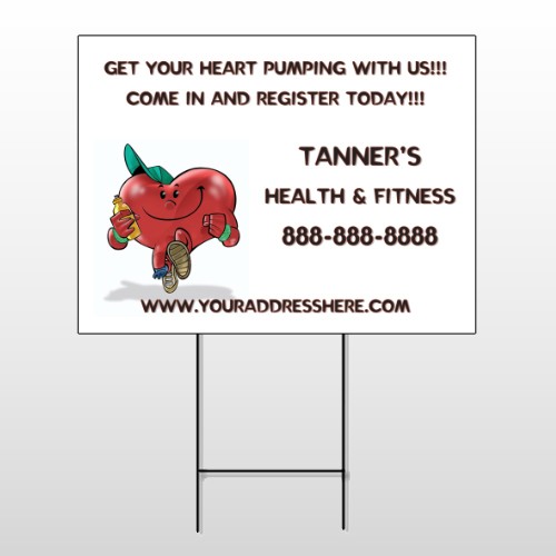 Running Heart 401 Wire Frame Sign