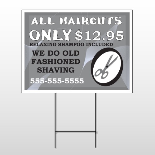 Scissor Cut 286 Wire Frame Sign