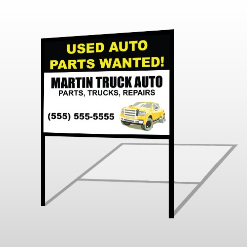 Black & Yellow Truck 326 H-Frame Sign