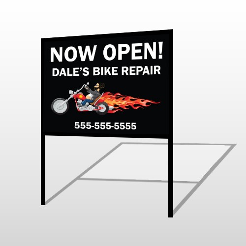 Harley Flames 323 H-Frame Sign