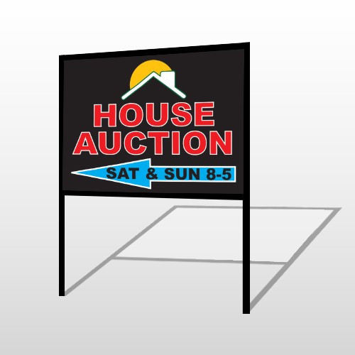 Auction Left Arrow 728 H-Frame Sign