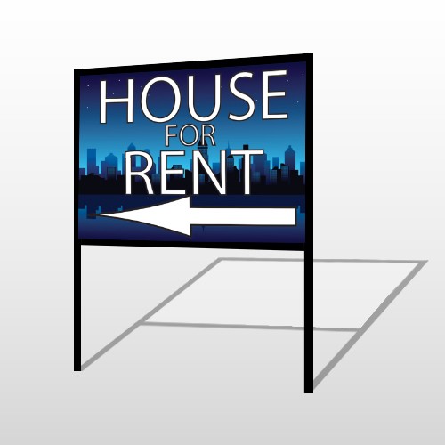 House Rent Night City 710 H-Frame Sign