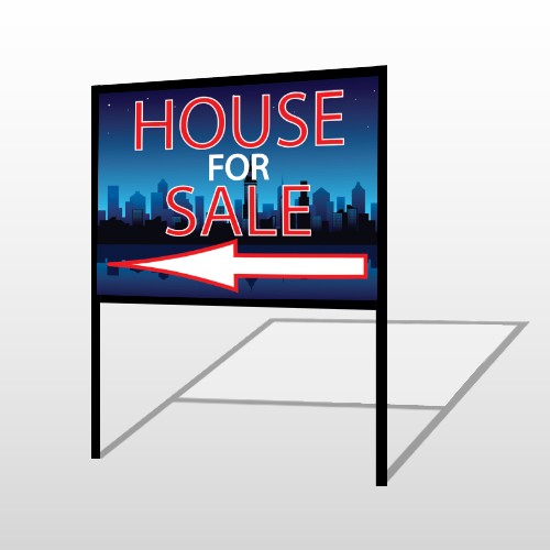 House Rent Night City 712 H-Frame Sign