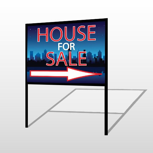 House Sale Night City 713 H-Frame Sign