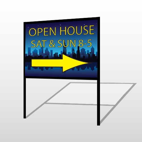 Open House Night City 707 H-Frame Sign