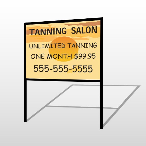 Tanning Sun 296 H Frame Sign