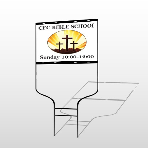 3 Crosses 149 Round Rod Sign