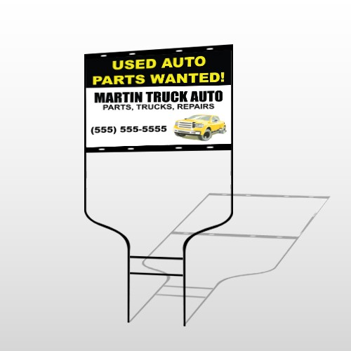 Black & Yellow Truck 326 Round Rod Sign