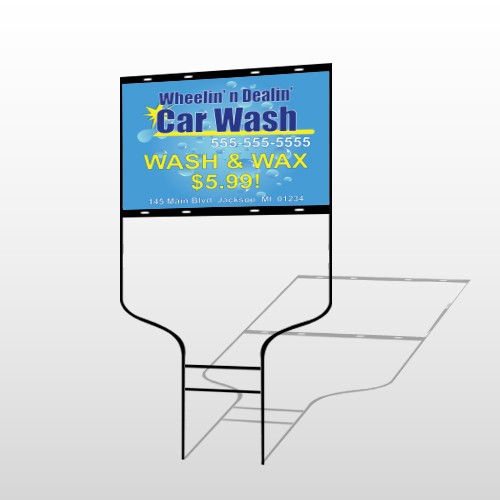 Blue Bubbles 290 Round Rod Sign