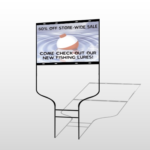 Fishing Bobber 410 Round Rod Sign