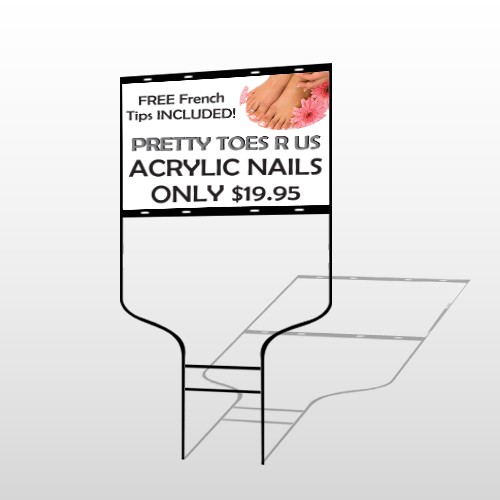 Floral Pedicure 293 Round Rod Sign