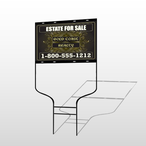 Gold Pin Stripe 655 Round Rod Sign 