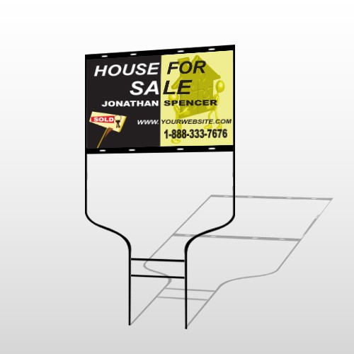 Gold Puzzle House 864 Round Rod Sign