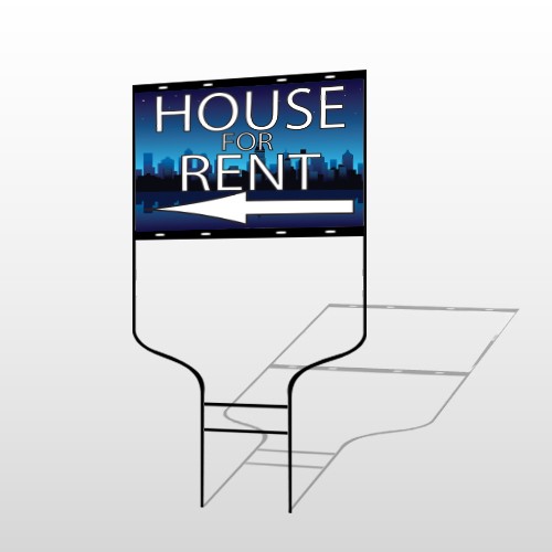 House Rent Night City 710 Round Rod Sign