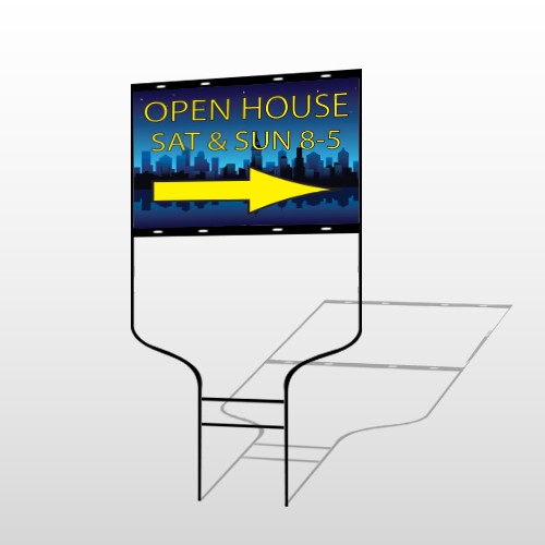 Open House Night City 707 Round Rod Sign