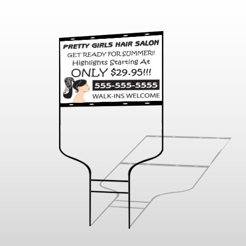 Pretty Girl Hair 290 Round Rod Sign
