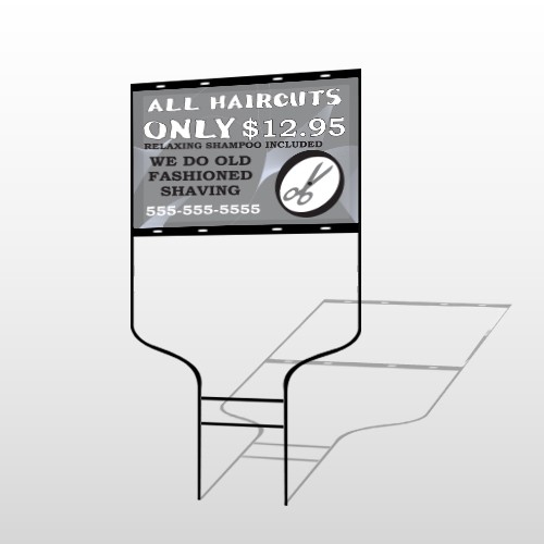 Scissor Cut 286 Round Rod Sign