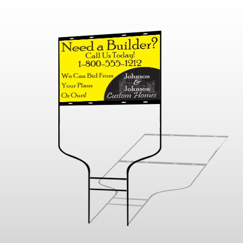 Yellow House Plan 216 Round Rod Sign