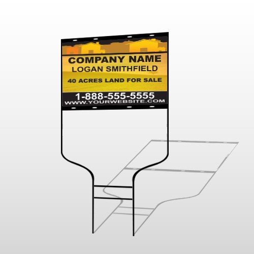 Yellow Land & Housing 861 Round Rod Sign