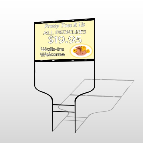 Yellow Pedicure 294 Round Rod Sign