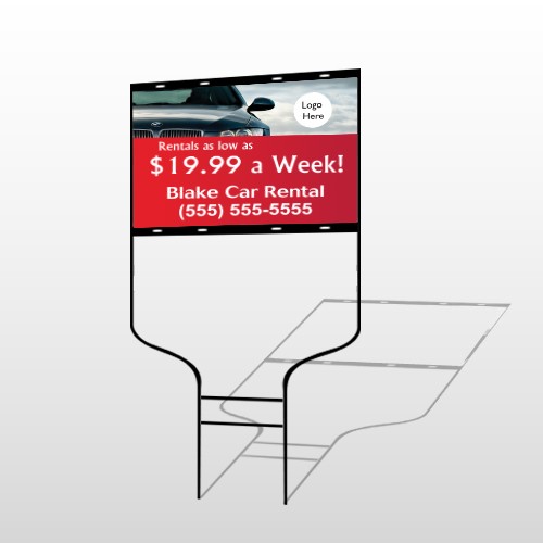 Car Rental 112 Round Rod Sign