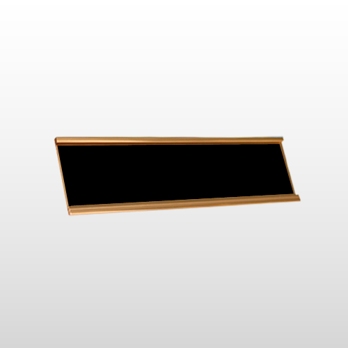 Name Plate Matte Black/White with Rose Gold Wall Holder 2"H x 8"W