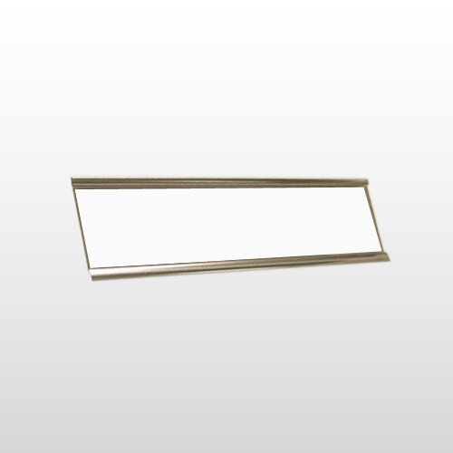 Name Plate Matte White/Black with Silver Wall Holder 2"H x 8"W