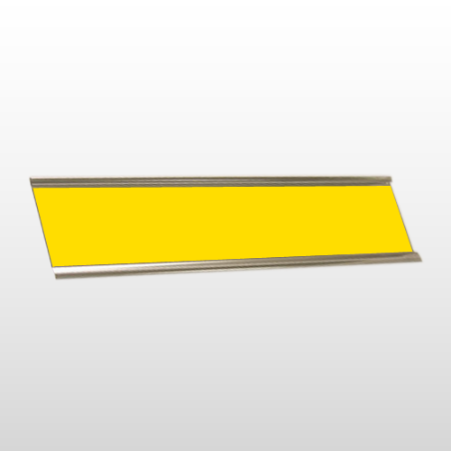 Name Plate Matte Yellow/Black with Silver Wall Holder 2"H x 10"W