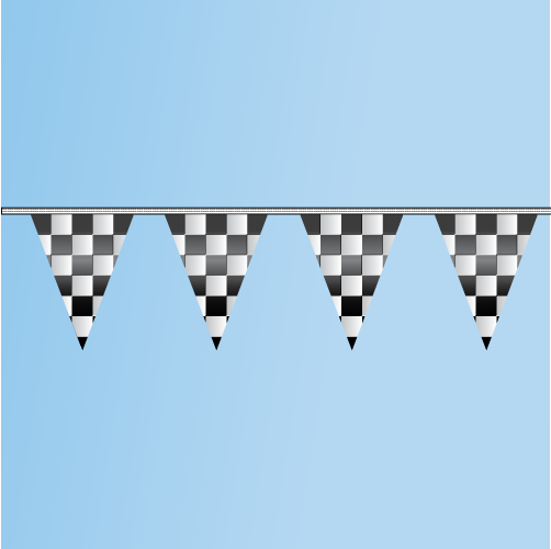 Pennant Black, White, Checkered 100' String