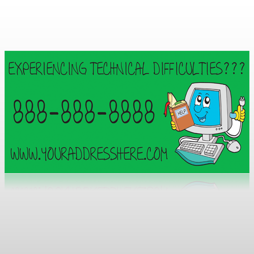 Cartoon Computer 431 Custom Sign