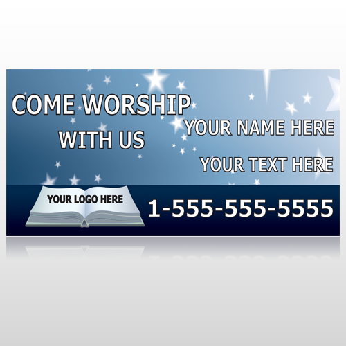 Worship With Us 02 Custom Sign