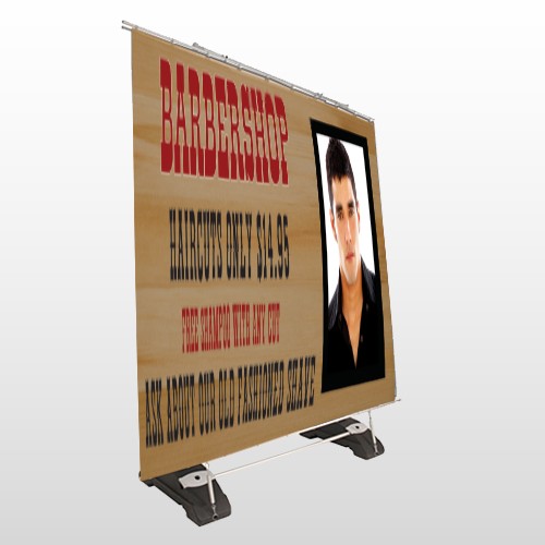 Barbershop Cuts 287 Exterior Pocket Banner Stand