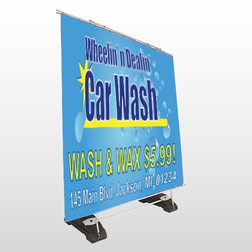 Blue Bubbles 290 Exterior Pocket Banner Stand