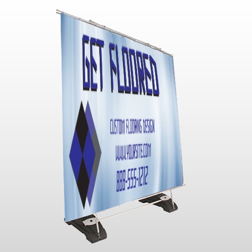 Blue Checker 249 Exterior Pocket Banner Stand