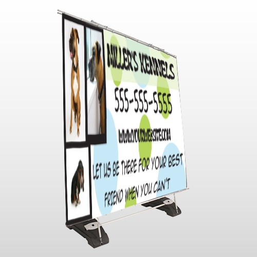 Dog Kennels 300 Exterior Pocket Banner Stand