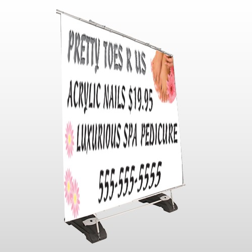 Floral Pedicure 293 Exterior Pocket Banner Stand