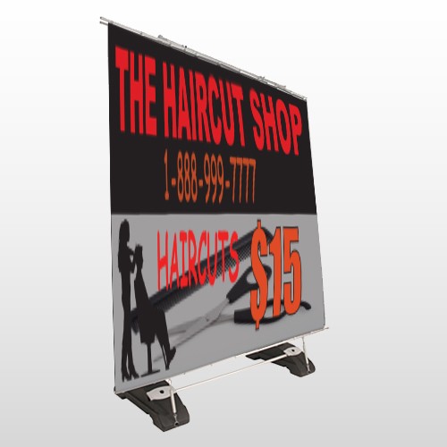 Haircut Scissor 644 Exterior Pocket Banner Stand